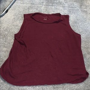 burgundy tank top